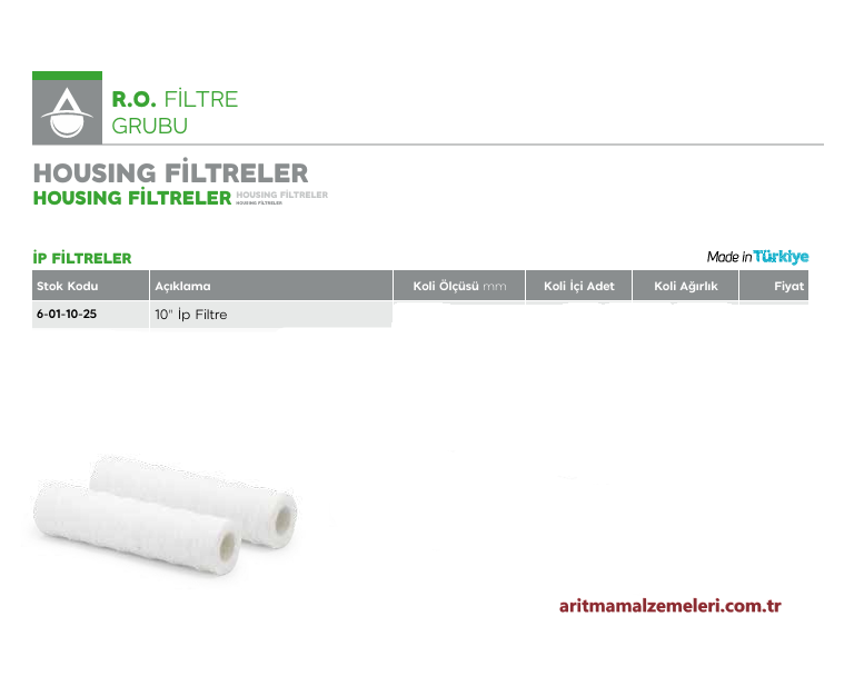 10'' İp Filtre