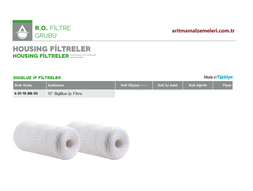 10'' Big Blue İp Filtre