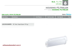 10'' End Kaplı Spun Sediment Filtre 170gr.