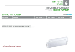 40'' End Kaplı Spun Sediment Filtre 440gr.