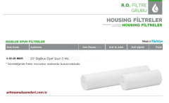 20'' Big Blue Elyaf Spun Filtre 5 mikron