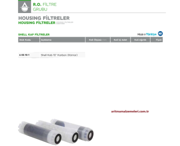 Shell Kab 10'' Karbon Kömür Filtre