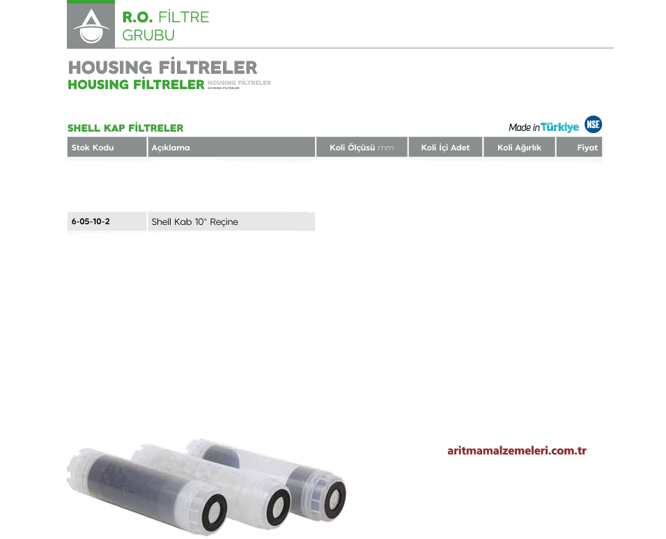 Shell Kab 10'' Reçine Filtre