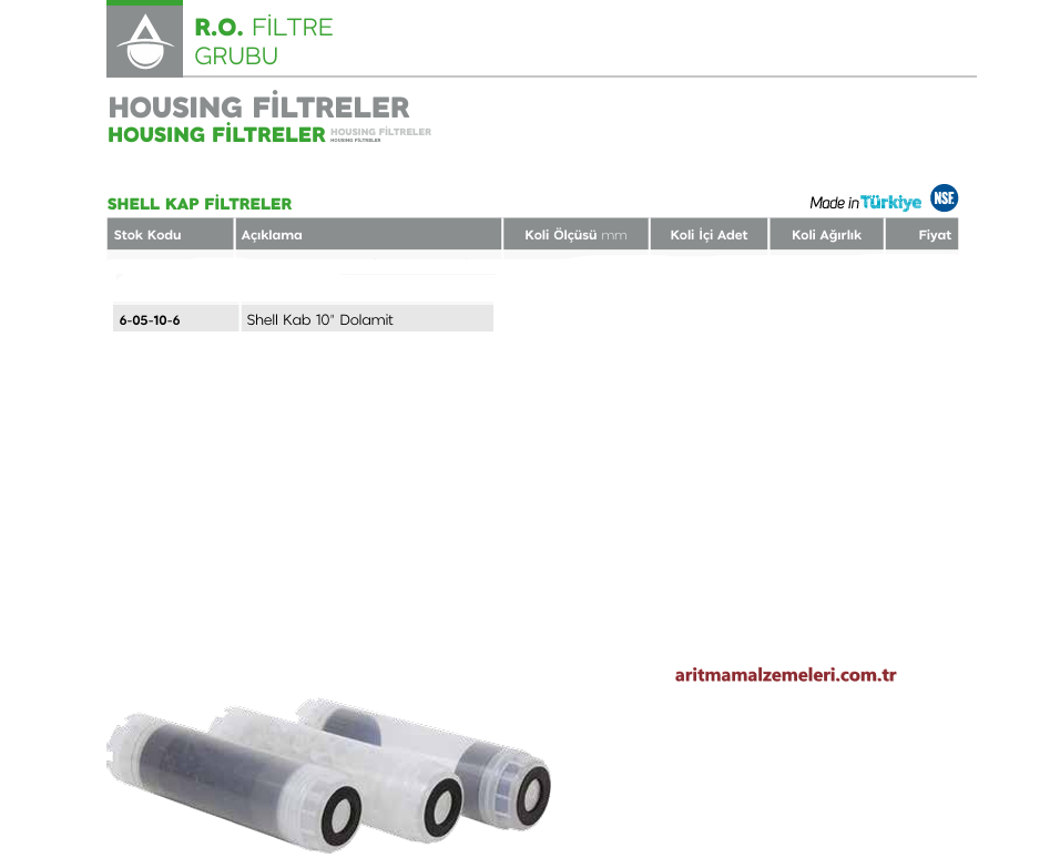 Shell Kab 10'' Dolamit Filtre