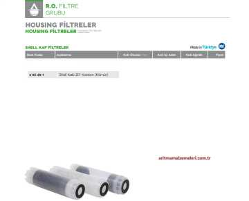 Shell Kab 20'' Karbon Kömür Filtre