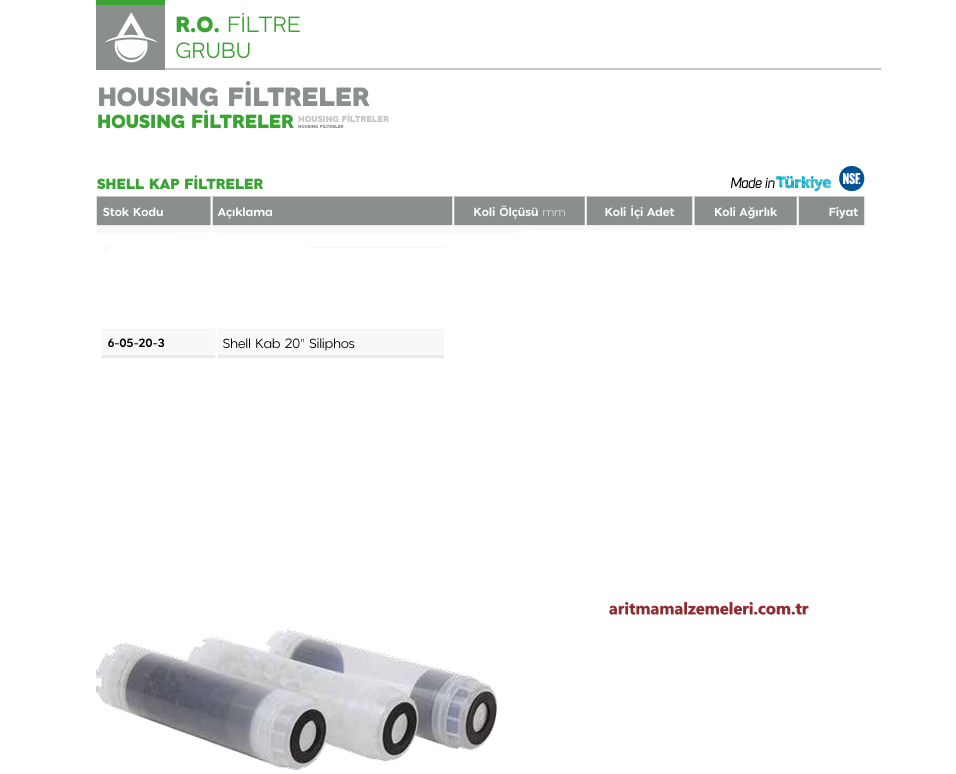 Shell Kab 20'' Siliphos Filtre