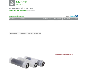 Shell Kab 20'' Karbon + Siliphos Dolu Filtre