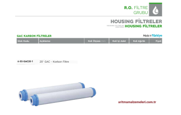 20'' GAC Karbon Filtre