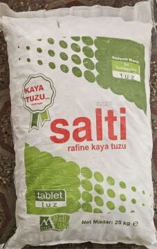 Salti Tablet Tuz Rafine İyotsuz Çankırı Kaya Tuz 25kg.