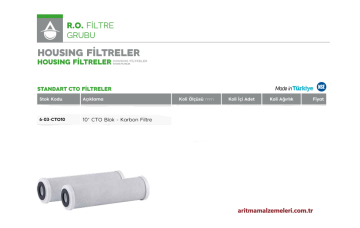 10'' CTO Blok Karbon Filtre