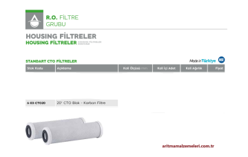 20'' CTO Blok Karbon Filtre