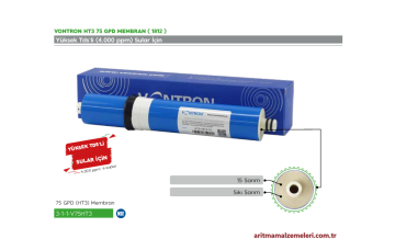 Vontron HT3 75 Gpd Membran (1812) Filtre Yüksek TDS li Sular için 4.000ppm kadar
