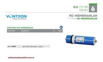 Vontron 800 Gpd (3213) Membran Filtre
