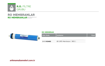 RO Membran (1812) 80 Gpd Filtre