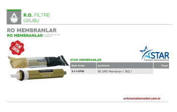 Star Marka Membran (1812) 90 Gpd Filtre