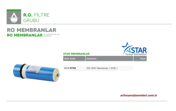 Star Marka Membran (2012) 100 Gpd Filtre
