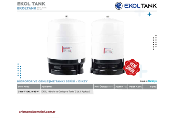 Ekol 12 Litre Dikey Tip Hidrofor ve Genleşme Tankı (Ayaksız)