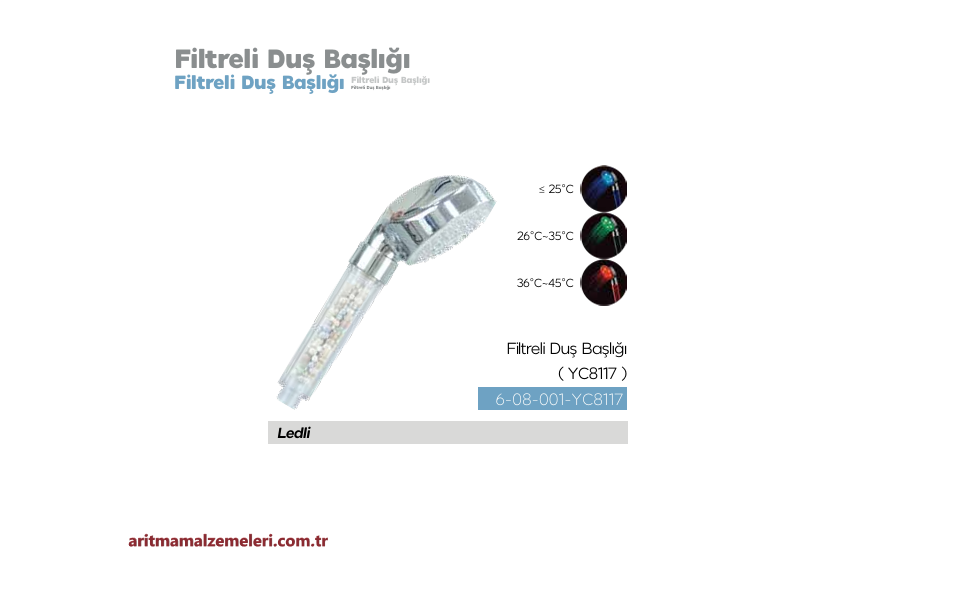 Filtreli Duş Başlığı Ledli (YC8117)