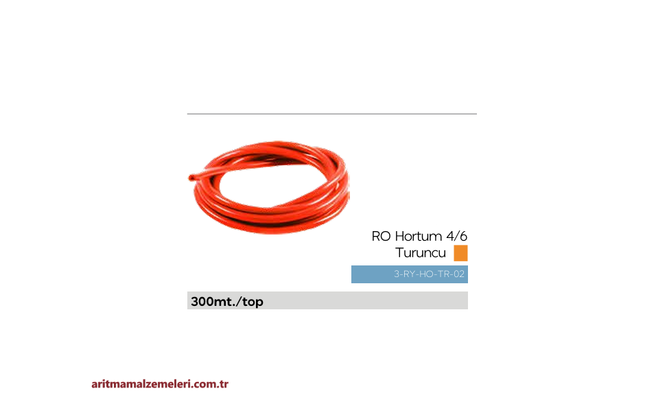 6'lık Su Arıtma Cihazı Hortumu Kırmızı Renkli 300 metre