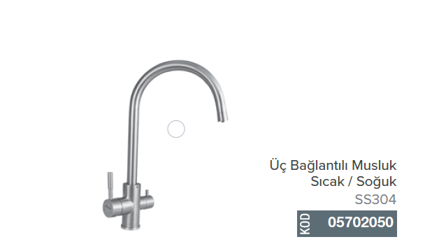 Üç Bağlantılı Musluk Sıcak/Soğuk