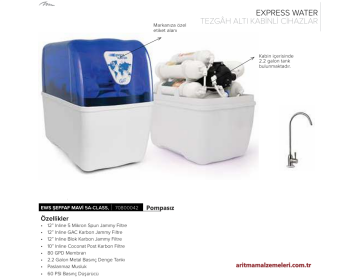 Express Water Pompasız Storm Şeffaf Mavi 5A-Class 8 Litre Tanklı (2.2 Galon)    70800042