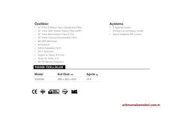 Aquabir BRN07 POMPALI Sıcak-Soğuk ve Normal olarak 3 Yollu Büyük Boy Arıtmalı Sebil