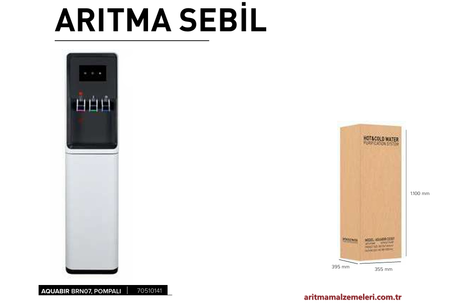 Aquabir BRN07 POMPALI Sıcak-Soğuk ve Normal olarak 3 Yollu Büyük Boy Arıtmalı Sebil