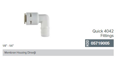 1/8'' - 1/4'' Membran Housing Dirseği Quick 4042 Fittings 10 ADET _ 05719005