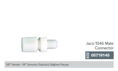 3/8'' Sıkmalı - 1/4'' Somunlu Düşürücü Bağlantı Parçası, Jaco 1046 Male Connector_05719145