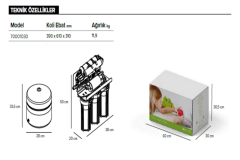 Aquabir inline Açık Kasa 3.2 Galon (12 Litre) 6A-WOP Pompasız Su Arıtma Cihazı_70001030