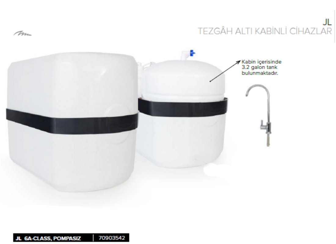 Jammytiger JL 6A-Class 3.2 Galon (12 Litre) Pompasız Su Arıtma Cihazı_70903542