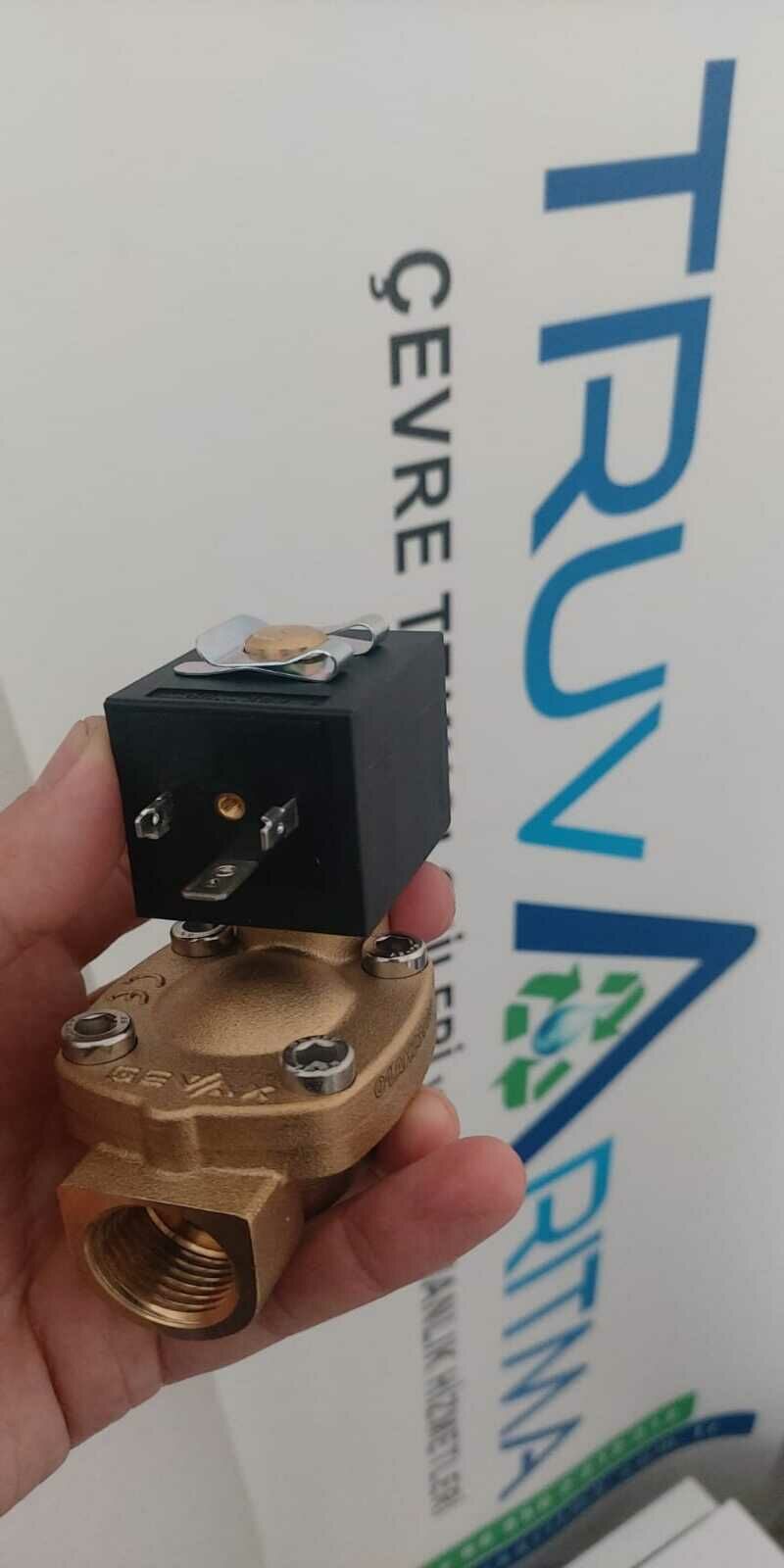 Solenoid Valf 1/2'' Pilot Kumandalı Normalde Kapalı 0,5-16 BAR Tam Geçişli 12VDC