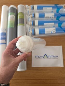 20'' Endüstriyel Tip Sedimend, GAC, CTO Karbon Filtreler + 4x100 GPD Membran, 12'' Post Karbon Filtre (Çubuklu)