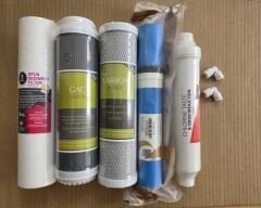 Açık Kasa Su Arıtma Cihazı 10'' Sedimend, GAC - CTO Karbon Filtre, Membran ve 5. Kokonat Karbon Filtre (Çubuklu)