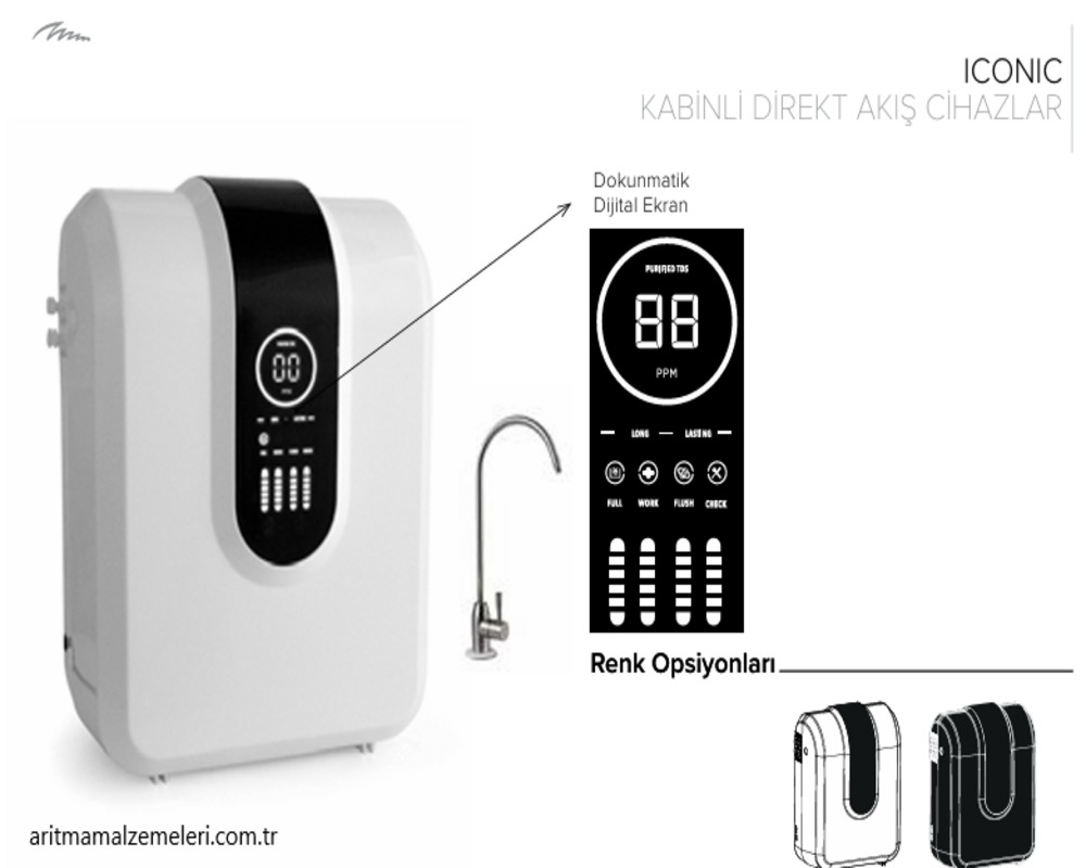 ICONIC Slim Dijital 5A 600 Gpd Pompalı Su Arıtma Cihazı  70270012