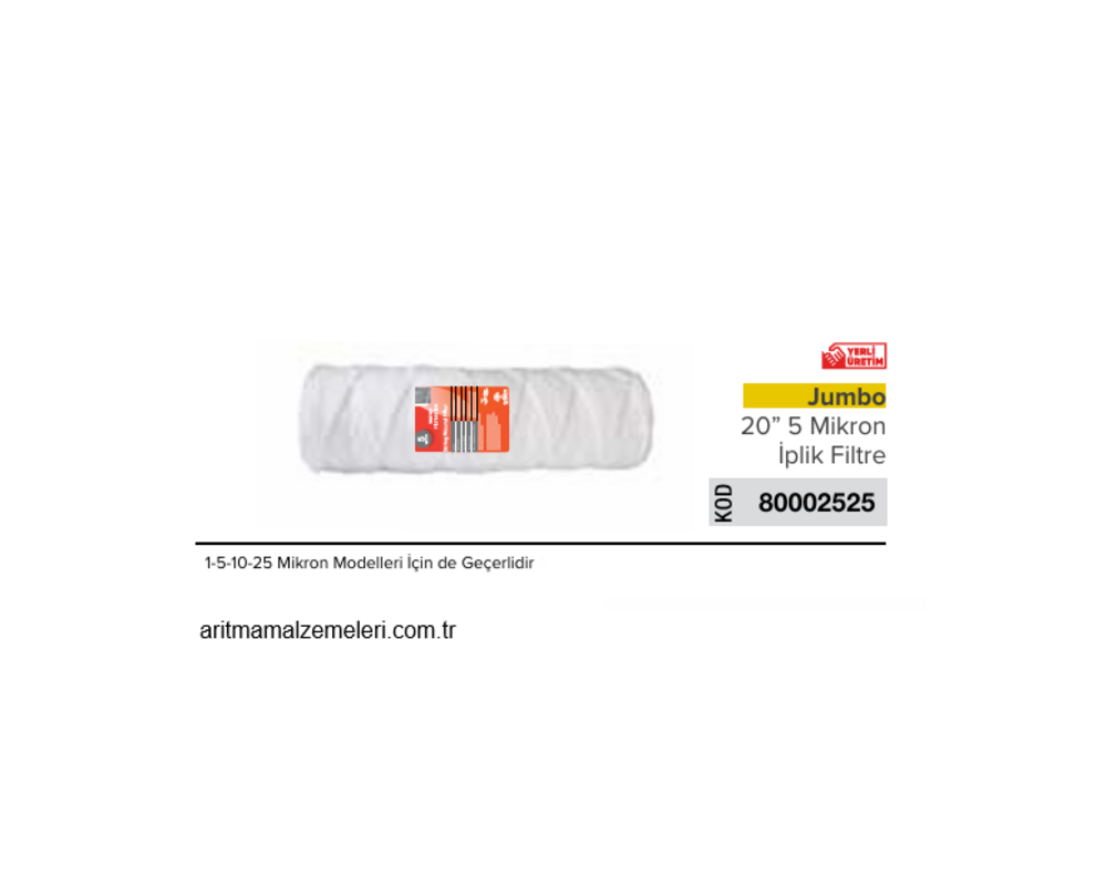 20'' Jumbo 1-5-10-25 Mikron Modeller için İplik Filtre   80002525