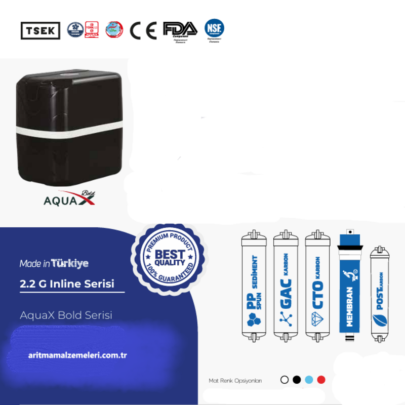 Aquaturk AquaX Bold Serisi 3-05-AX-B Mat Pompalı Su Arıtma Cihazı