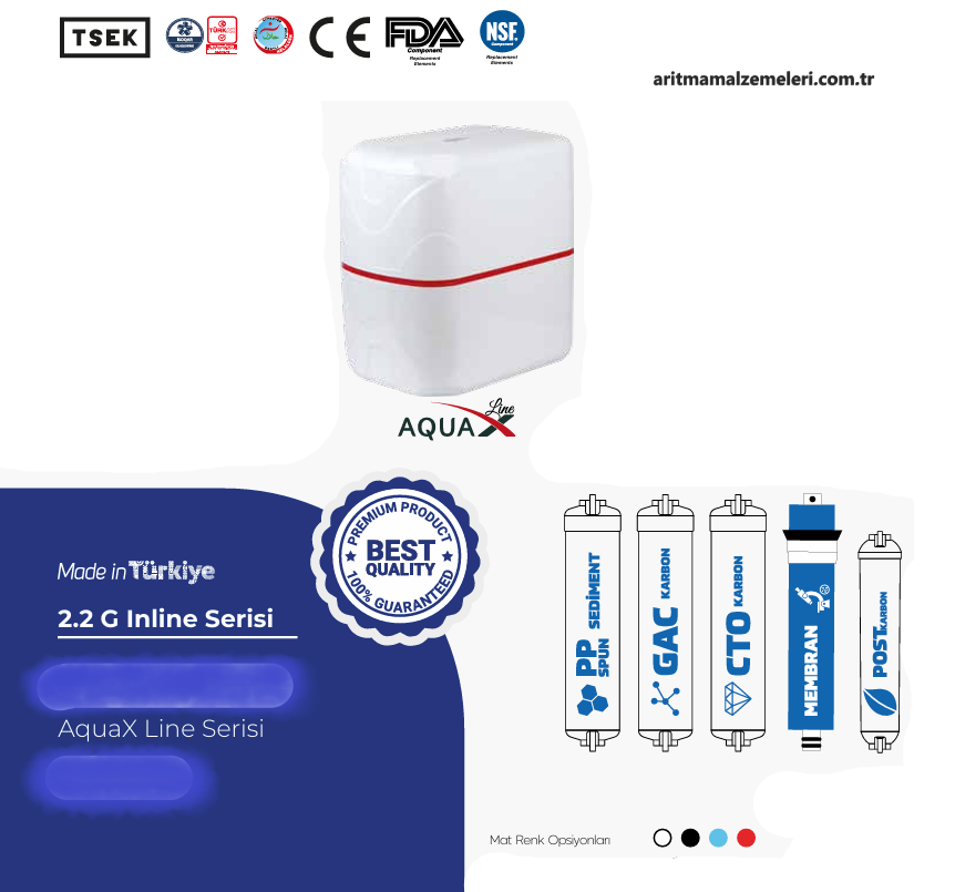 Aquaturk AquaX Line Serisi 3-05-AX-L Mat Pompalı Su Arıtma Cihazı