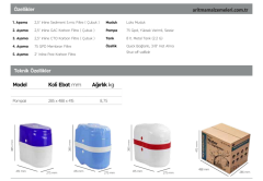 Aquaturk Primax Serisi 8 Litre'lik (2.2 Galon) Şeffaf Renkli Pompalı Su Arıtma Cihazı