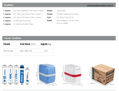 Aquaturk 223 Serisi 8 Litre'lik (2.2 Galon) Şeffaf Renkli Pompalı Su Arıtma Cihazı