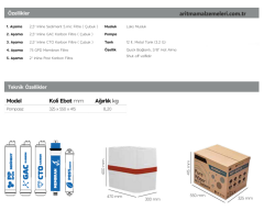 Aquaturk 321 Serisi 12 Litre'lik (3.2 Galon) Mat Renkli Pompasız Su Arıtma Cihazı