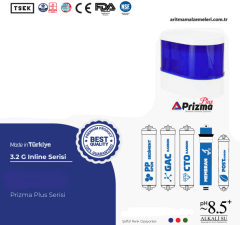 Aquaturk Prizma Plus Serisi 12 Litre'lik (3.2 Galon) Şeffaf Renkli Pompasız Su Arıtma Cihazı