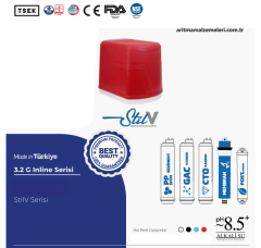 Aquaturk Stil V Serisi 12 Litre'lik (3.2 Galon) Mat Renkli Pompasız Su Arıtma Cihazı