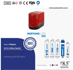Aquaturk Mustang Life 322 Serisi 12 Litre'lik (3.2 Galon) Mat Renkli Pompalı Su Arıtma Cihazı