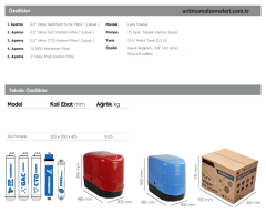 Aquaturk Mustang Life 322 Serisi 12 Litre'lik (3.2 Galon) Şeffaf Renkli Pompalı Su Arıtma Cihazı