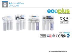 Ecoplus Yerli Marka Pompasız 5 Aşamalı 12 Litre Tanklı Plastik Braketli Su Arıtma Cihazı