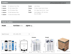 Ecoplus Yerli Marka Pompalı 5 Aşamalı 12 Litre Tanklı Metal Braketli Su Arıtma Cihazı