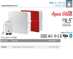 Aquaturk Aquaglass Large Serisi Yerli Marka Pompasız 7 Aşamalı 8 Litre Tanklı Plastik Kapaklı Su Arıtma Cihazı