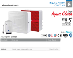 Aquaturk Aquaglass Large Serisi Yerli Marka Pompalı 6 Aşamalı 8 Litre Tanklı Plastik Kapaklı Su Arıtma Cihazı
