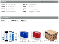 Aquaturk Prizma Housing Serisi Pompasız Yerli Ürün 5 Aşamalı 12 Litre Tanklı Su Arıtma Cihazı